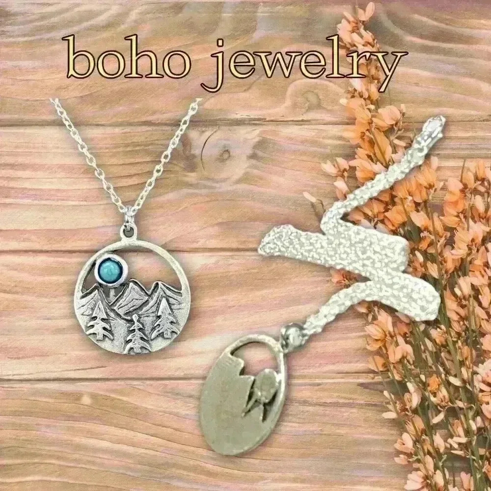 Turquoise Western necklace mountain pendant country jewelry Boutique - Picture 4 of 11